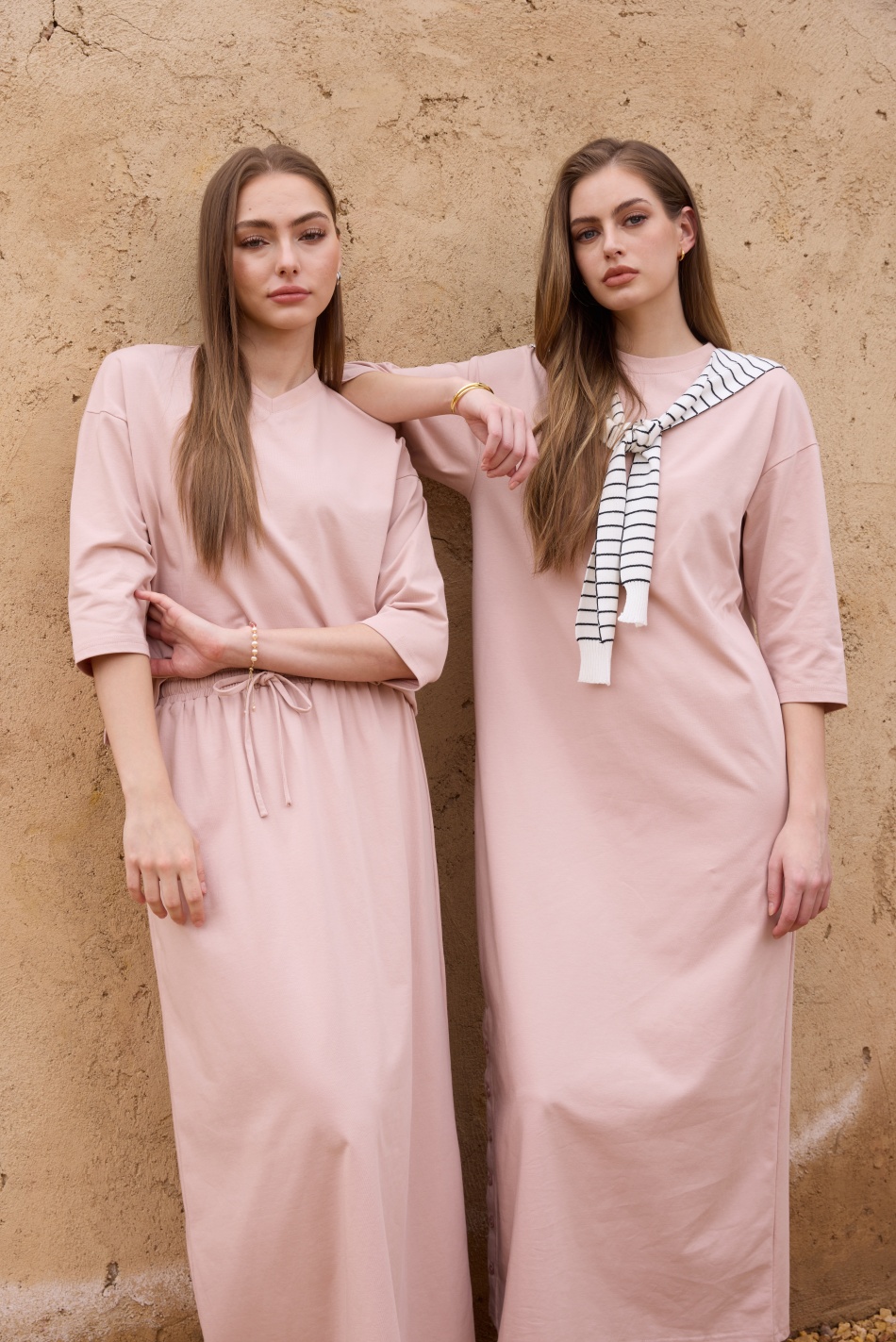 AS SS26 oversize loose T-shirt - مراجعة Linen Dress Wrap وسعره