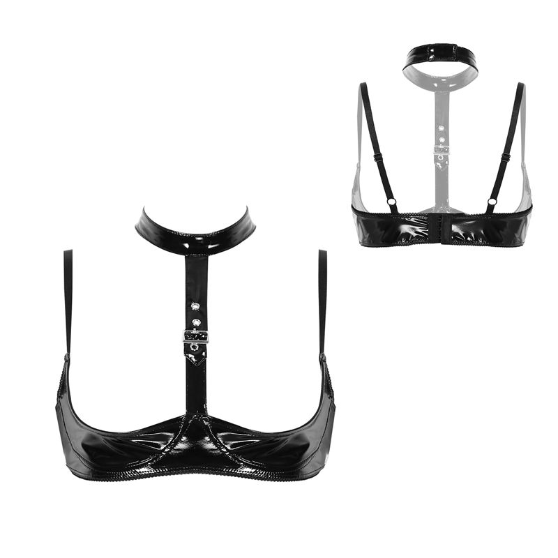 Womens Patent Leather Lingerie - مراجعة Bralette Triangle Set وسعره
