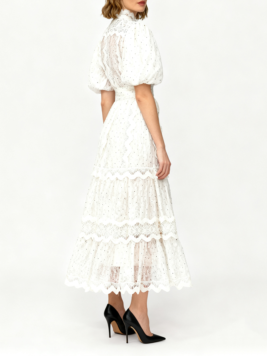 TWOTWINSTYLE Dot Print Sheer D - مراجعة Linen Dress Wrap وسعره