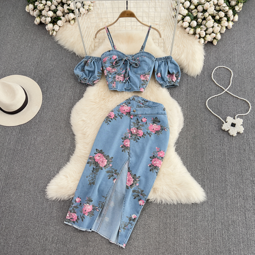 Fashion Floral Print Denim Ski - مراجعة Romper Floral Print وسعره