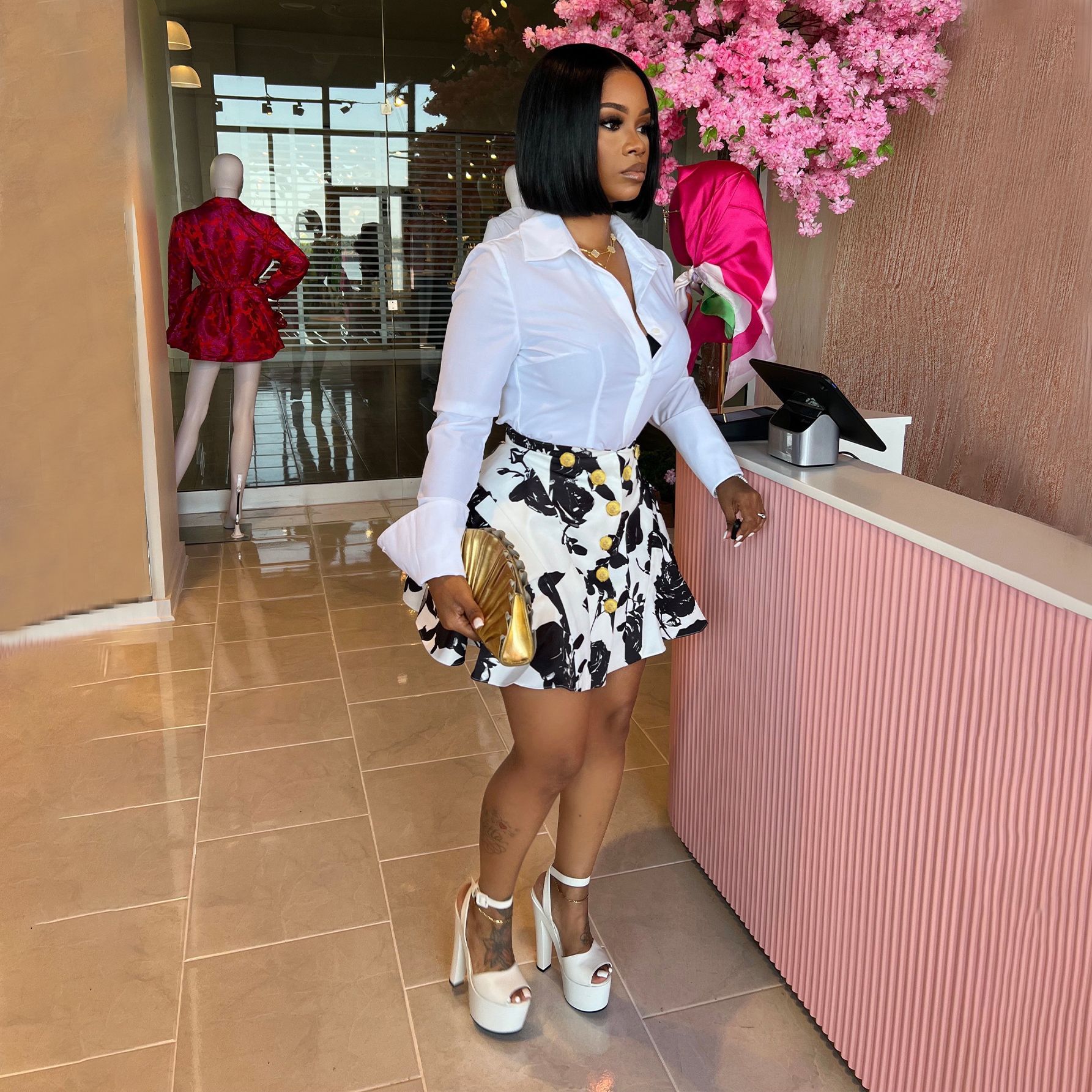 Two Piece Sets Women Skirt Set - مراجعة Romper Floral Print وسعره