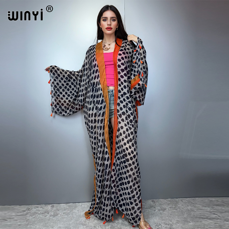 WINYI summer outfit kimono Ame - مراجعة Cover Up Kaftan وسعره