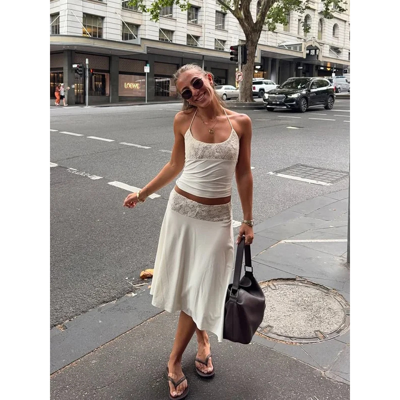 Sexy Lace Patchwork Sling Top  - مراجعة Maxi Dress Halter وسعره