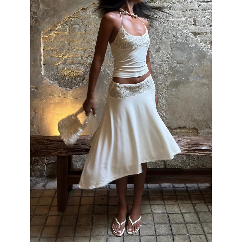 Sexy Lace Patchwork Sling Top  - مراجعة Maxi Dress Halter وسعره