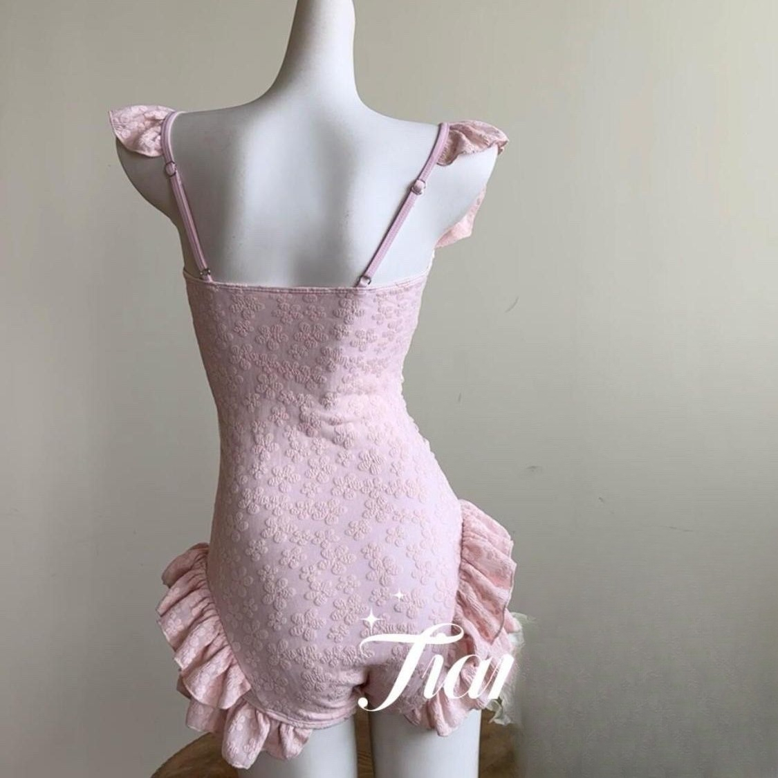 Swimsuit Women Pink Jacquard F - مراجعة Swimsuit Bikini Ruched وسعره