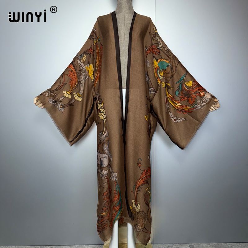 WINYI Africa boho kimono maxi  - مراجعة Cover Up Kaftan وسعره