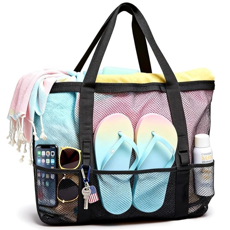 Travel Mesh Beach Bag for Wome - مراجعة Tote Bag Beach وسعره