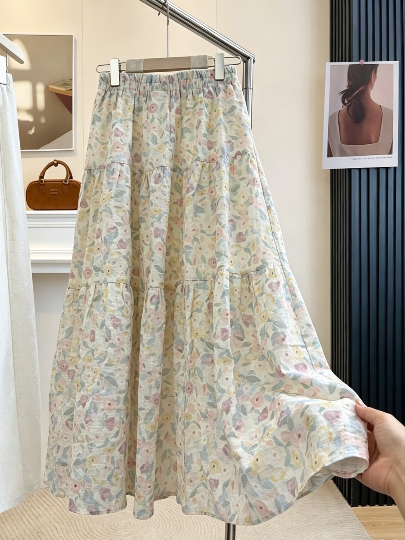 Summer Floral Print A-Line Mid - مراجعة Midi Skirt Floral وسعره