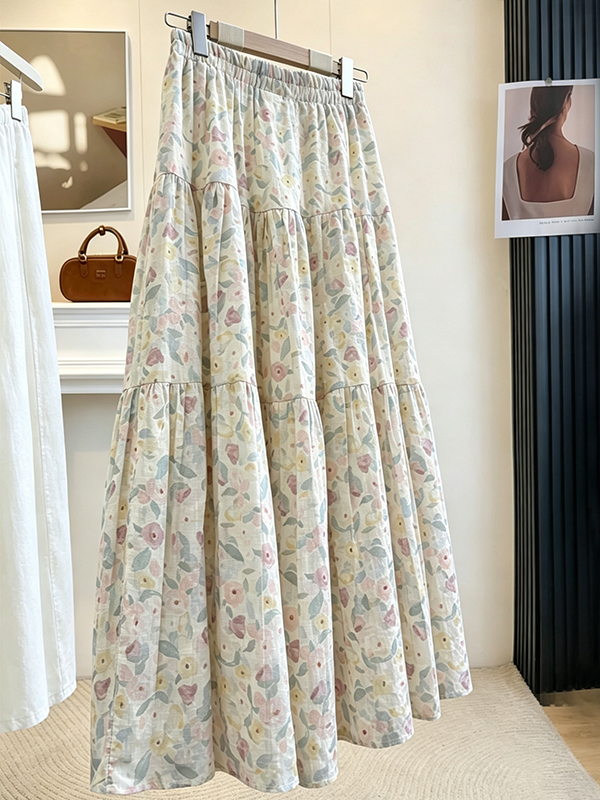 Summer Floral Print A-Line Mid - مراجعة Midi Skirt Floral وسعره