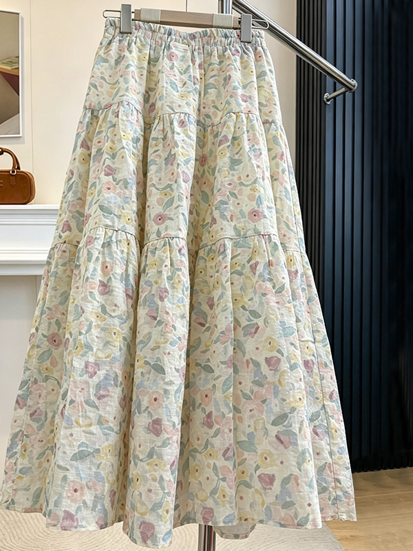 Summer Floral Print A-Line Mid - مراجعة Midi Skirt Floral وسعره