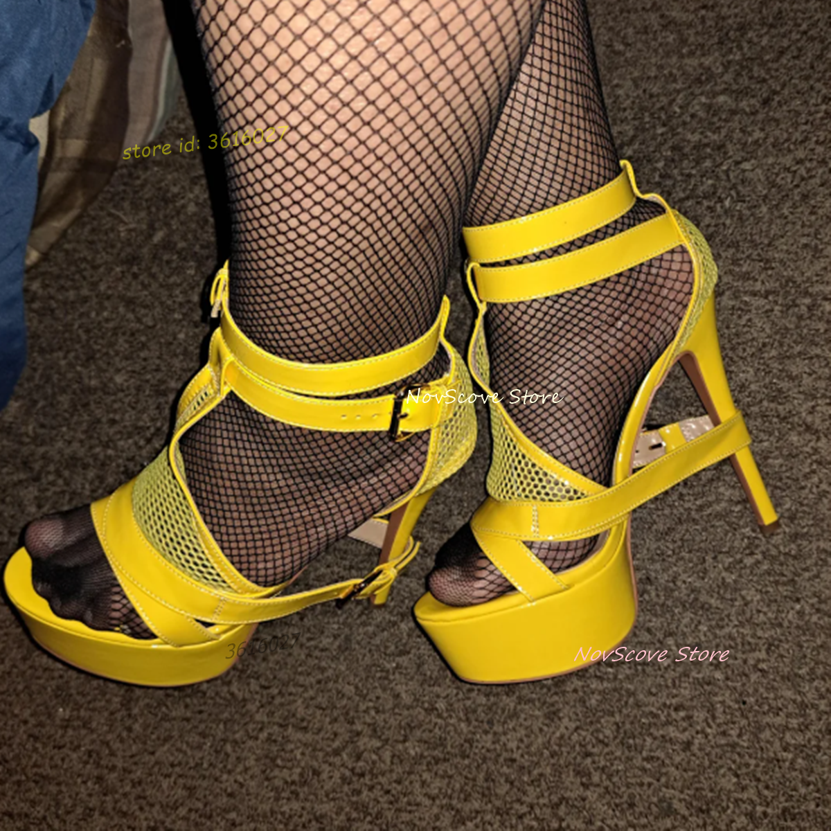 Yellow Open Toe Strappy Sandal - مراجعة Sandal Strappy Heeled وسعره