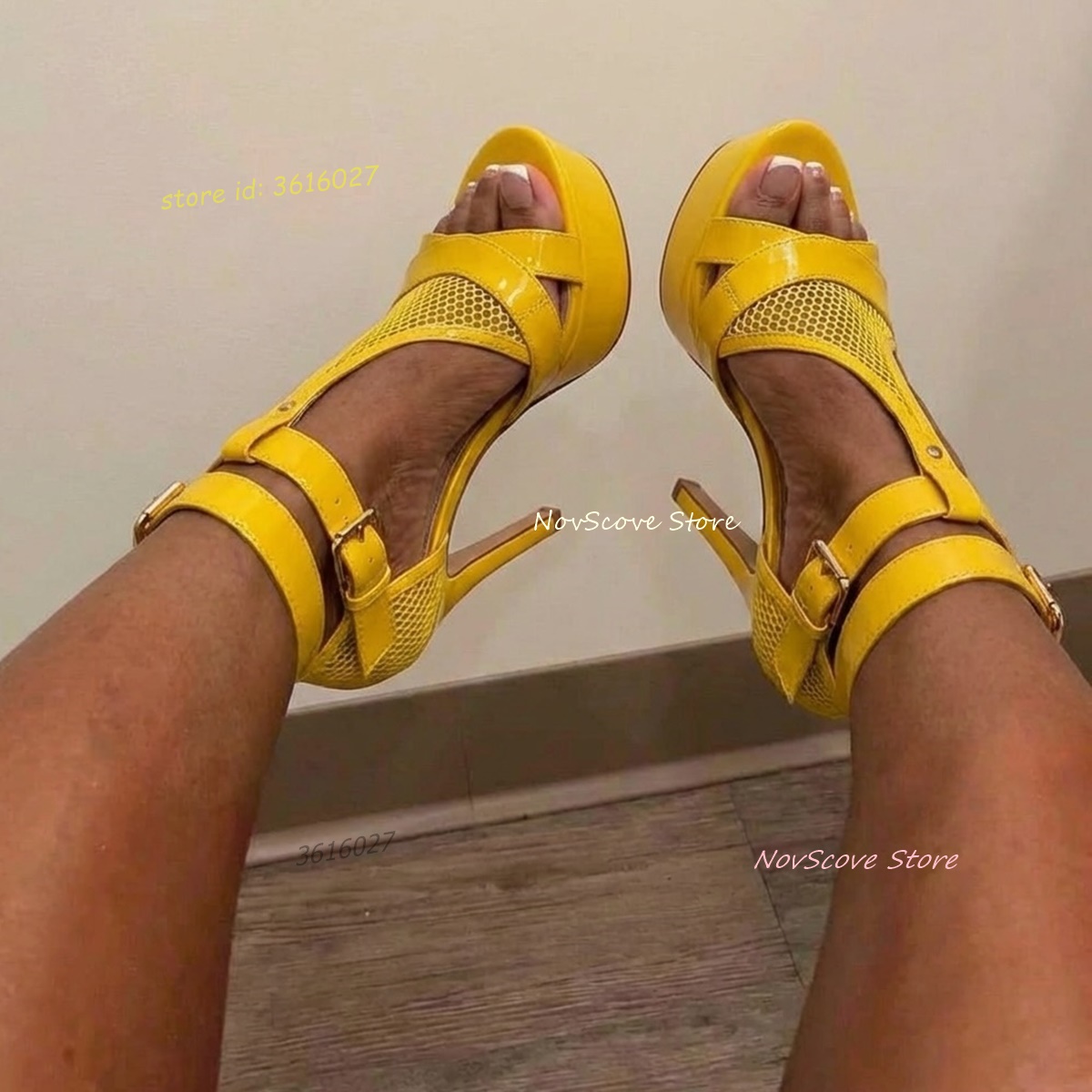 Yellow Open Toe Strappy Sandal - مراجعة Sandal Strappy Heeled وسعره