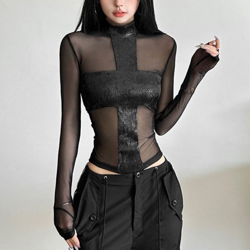 American Style Mesh Long Sleev - مراجعة Blouse Off Shoulder وسعره