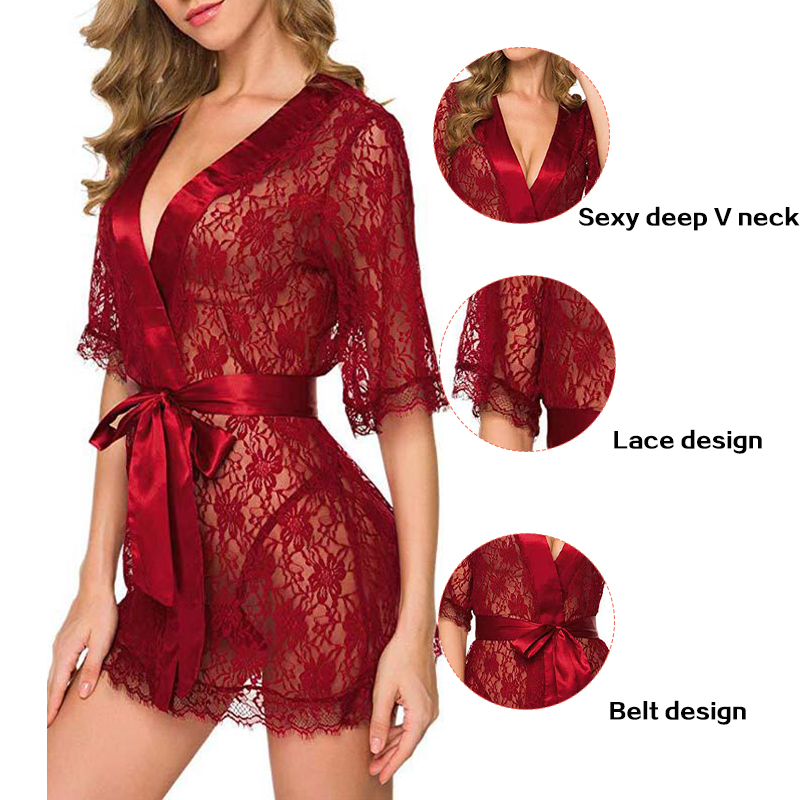 New Hot Sexy Women Floral Lace - مراجعة Kimono Sheer Floral وسعره