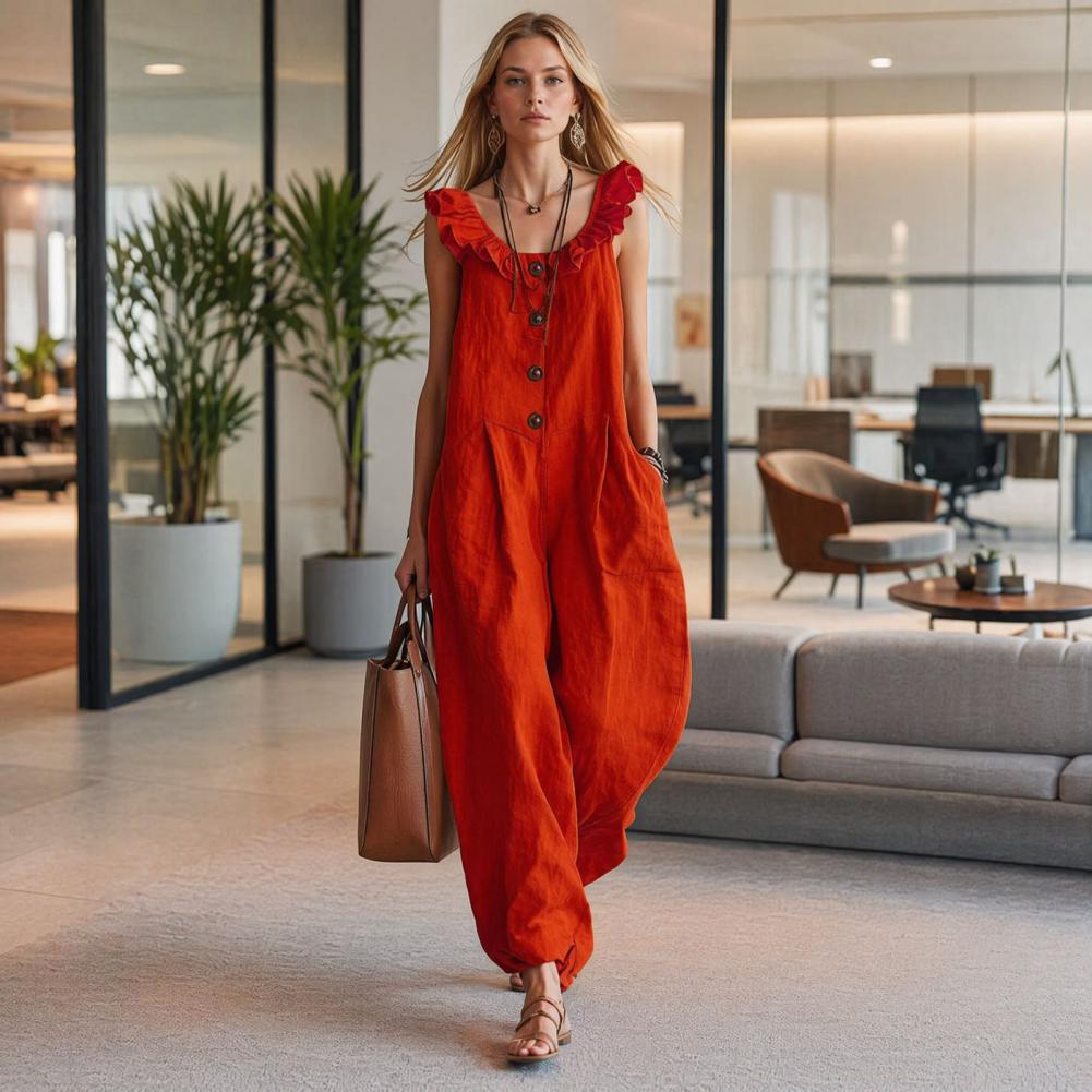 Relaxed Fit Romper Women Women - مراجعة Jumpsuit Linen Relaxed وسعره
