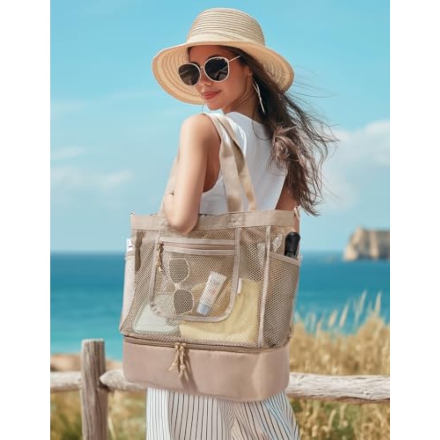 BAGSMART Beach Bag for Women M - مراجعة Tote Bag Beach وسعره