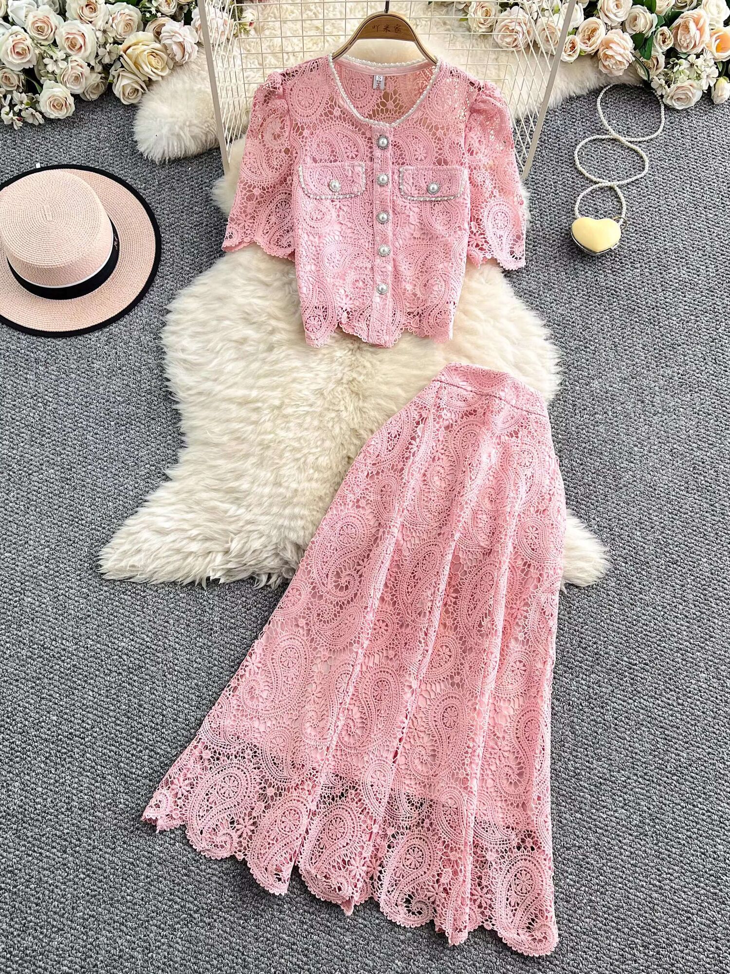 Elegant Pearl Long Dress Suits - مراجعة Midi Skirt Floral وسعره