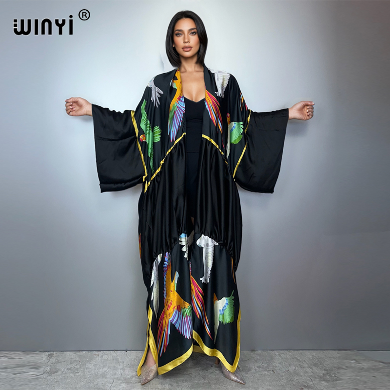 WINYI print boho kimono maxi b - مراجعة Cover Up Kaftan وسعره