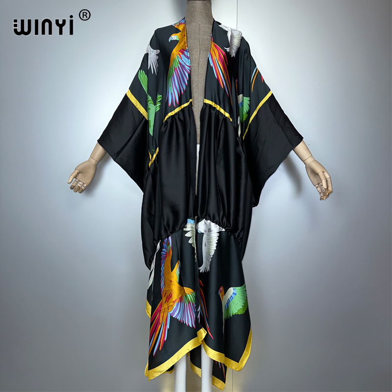 WINYI print boho kimono maxi b - مراجعة Cover Up Kaftan وسعره