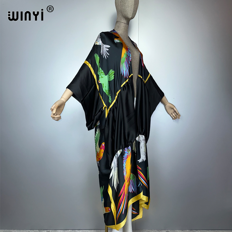 WINYI print boho kimono maxi b - مراجعة Cover Up Kaftan وسعره