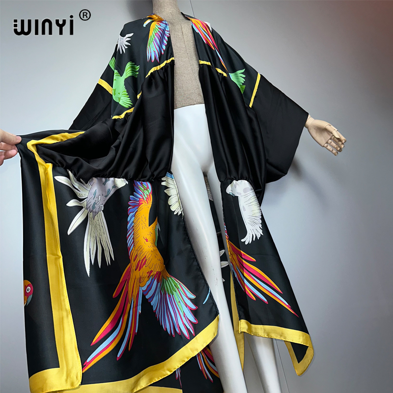 WINYI print boho kimono maxi b - مراجعة Cover Up Kaftan وسعره