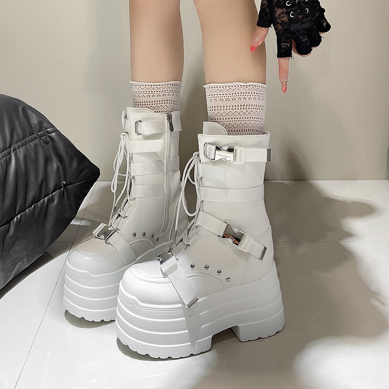 13.5CM,17CM Women Punk Boots A - مراجعة Wedge Espadrille Women وسعره