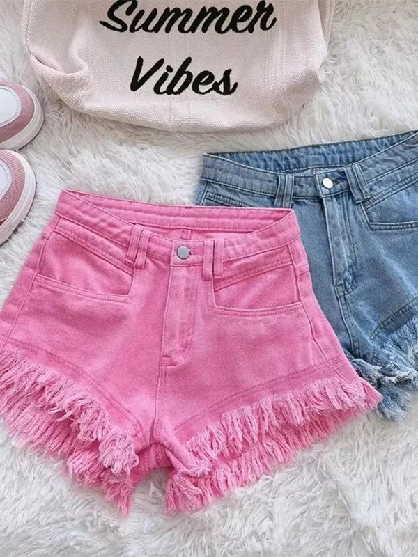 Outlet Korean Style Casual Hon - مراجعة Shorts Denim Frayed وسعره