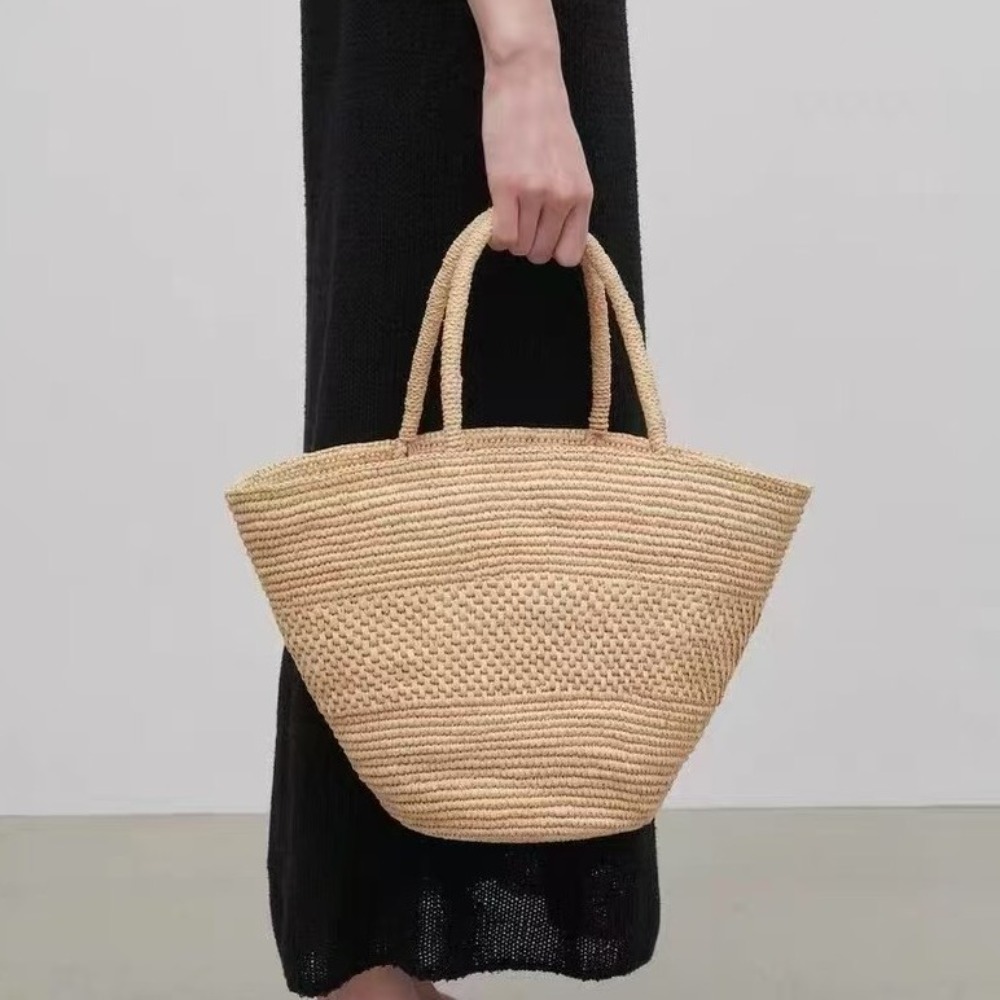 Large Capacity Raffia Straw Ba - مراجعة Crochet Bag Raffia وسعره