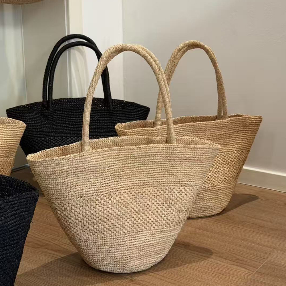 Large Capacity Raffia Straw Ba - مراجعة Crochet Bag Raffia وسعره