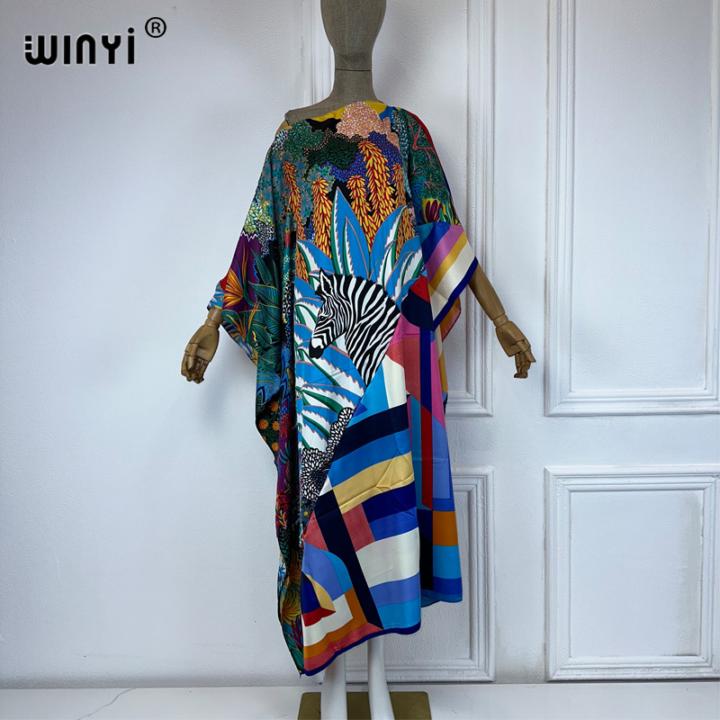 WINYI new high quality Print k - مراجعة Cover Up Kaftan وسعره