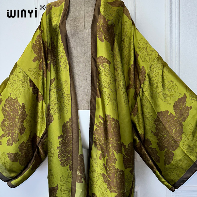 WINYI Africa boho print Kimono - مراجعة Cover Up Kaftan وسعره