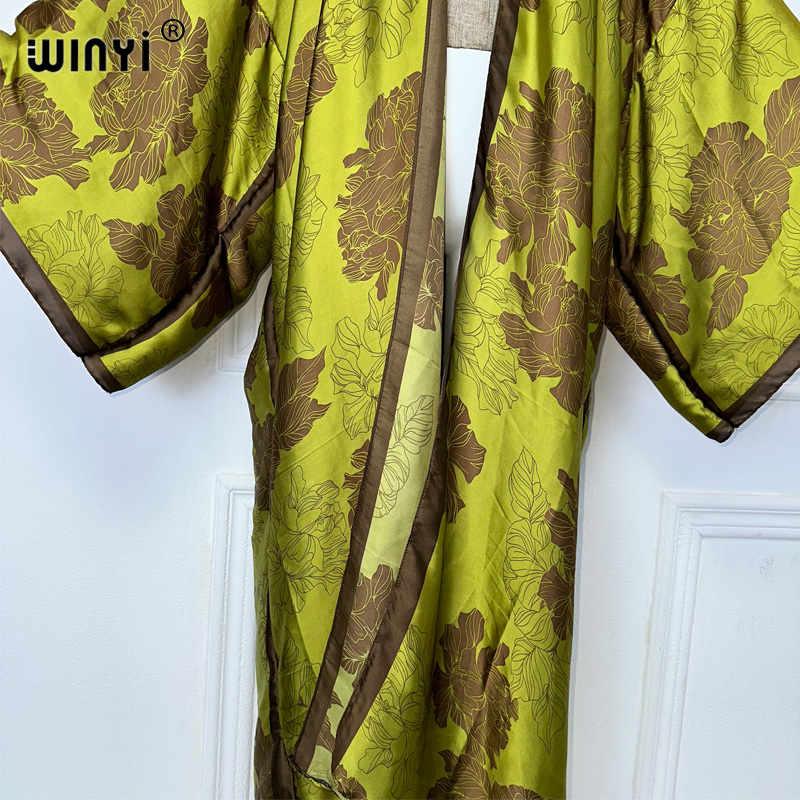 WINYI Africa boho print Kimono - مراجعة Cover Up Kaftan وسعره