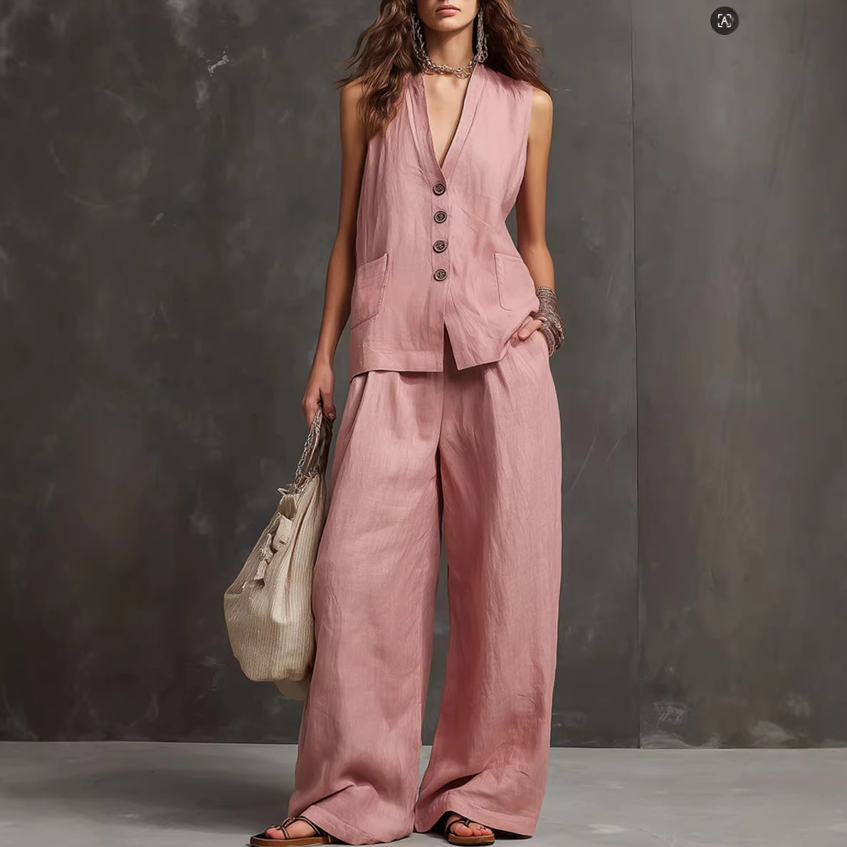2026 summer women's clothing l - مراجعة Linen Pant Wide وسعره