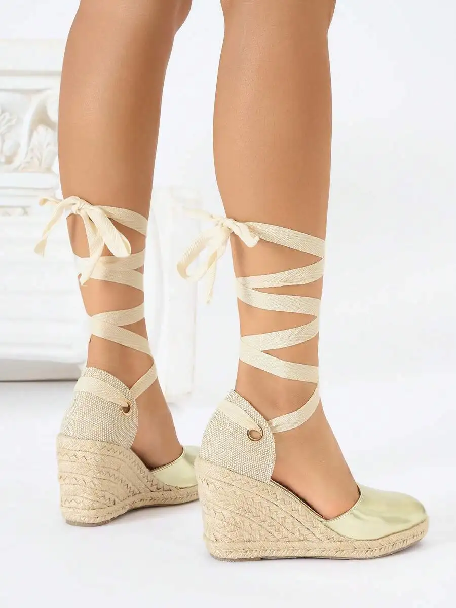 Metallic Cap Toe Espadrille We - مراجعة Wedge Espadrille Women وسعره